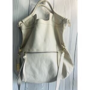 Foley + Corinna Bag Women’s White Mid City Tote Buttery Leather Zipper Satchel